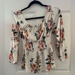 Floral off the Shoulder  Blouse